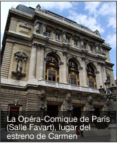 La Opéra-Comique de París (Salle Favart), lugar del estreno de Carmen