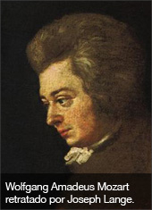 Wolfgang Amadeus Mozart retratado por Joseph Lange