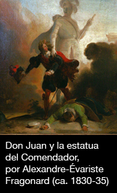 Don Juan y la estatua del Comendador, por Alexandre-Évariste Fragonard (ca. 1830-35)